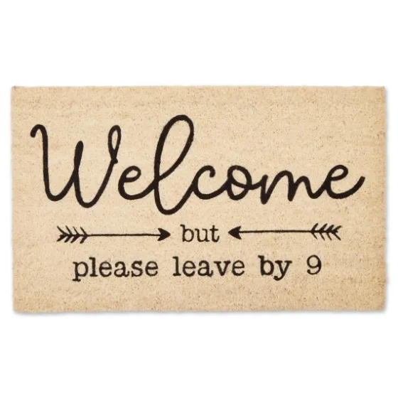 Welcome But Leave By Nine Doormat-Kirkland's Home Discount