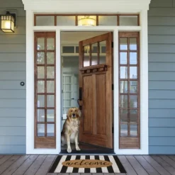 Welcome Cabana Stripe Coir Doormat-Kirkland's Home Shop