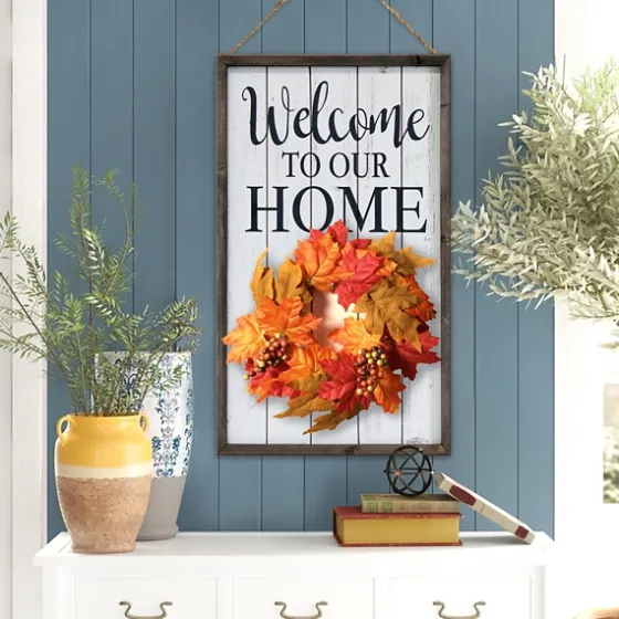 Welcome Interchangeable Wreath Wall Plaque-Kirkland's Home Online