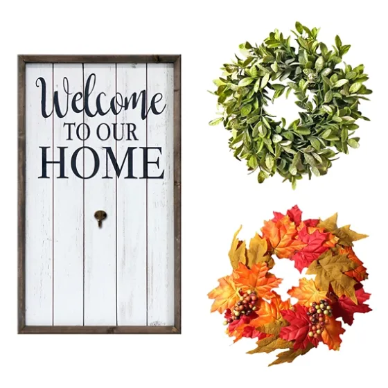 Welcome Interchangeable Wreath Wall Plaque-Kirkland's Home Online