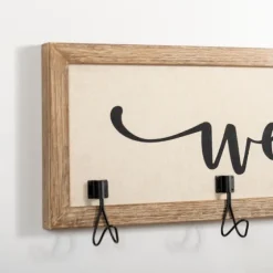 Welcome Linen Framed Wall Hooks-Kirkland's Home Outlet
