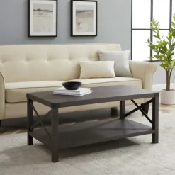 Wenge Brown X-Frame Coffee Table-Kirkland's Home Fashion