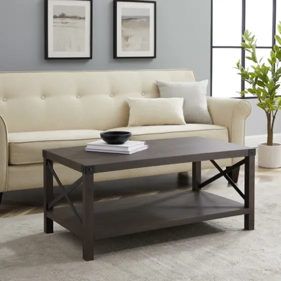 Wenge Brown X-Frame Coffee Table-Kirkland's Home Fashion