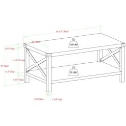 Wenge Brown X-Frame Coffee Table-Kirkland's Home Fashion