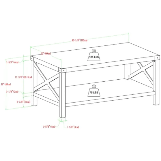 Wenge Brown X-Frame Coffee Table-Kirkland's Home Fashion