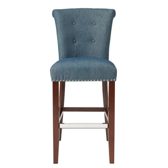 Wesley Tufted Bar Stool With Nailhead Trim-Kirkland's Home Clearance
