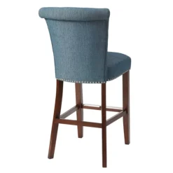 Wesley Tufted Bar Stool With Nailhead Trim-Kirkland's Home Clearance