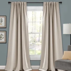 Wheat Back Tab Blackout Curtain Panel Set, 84 In.-Kirkland's Home Clearance