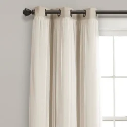 Wheat Curtain Panel Set With Overlay, 108 In.-Kirkland's Home Clearance