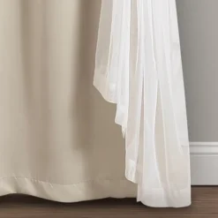 Wheat Curtain Panel Set With Overlay, 108 In.-Kirkland's Home Clearance