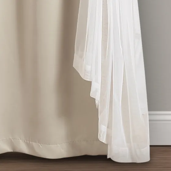 Wheat Curtain Panel Set With Overlay, 108 In.-Kirkland's Home Clearance