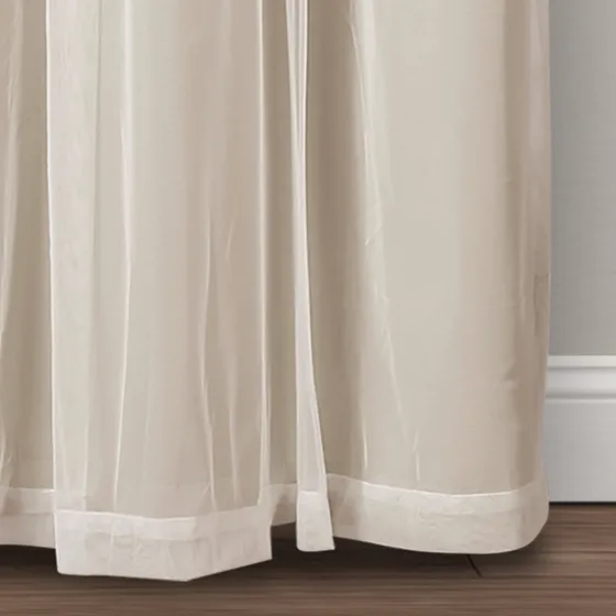 Wheat Curtain Panel Set With Overlay, 108 In.-Kirkland's Home Clearance