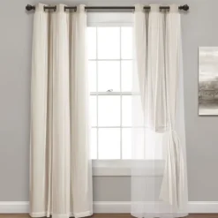 Wheat Curtain Panel Set With Overlay, 120 In.-Kirkland's Home Best