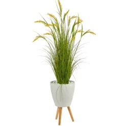 Wheat Grass In White Planter-Kirkland's Home Best Sale