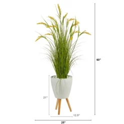 Wheat Grass In White Planter-Kirkland's Home Best Sale