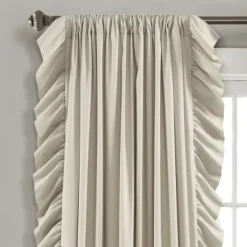 Wheat Reyna Ruffle Curtain Panel Set, 95 In.-Kirkland's Home Cheap