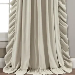 Wheat Reyna Ruffle Curtain Panel Set, 95 In.-Kirkland's Home Cheap