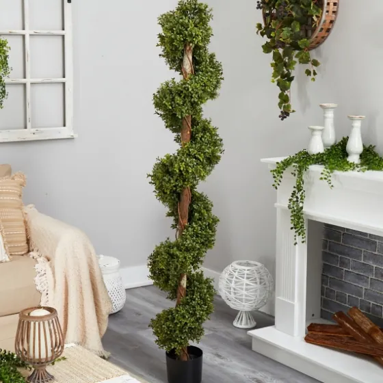 Whimiscal Boxwood Spiral Topiary, 6 Ft.-Kirkland's Home Online