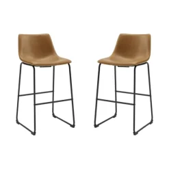 Whiskey Faux Leather Bar Stools, Set Of 2-Kirkland's Home Clearance
