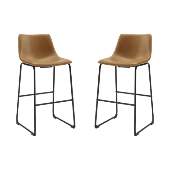 Whiskey Faux Leather Bar Stools, Set Of 2-Kirkland's Home Clearance