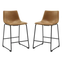 Whiskey Faux Leather Counter Stools, Set Of 2-Kirkland's Home Fashion