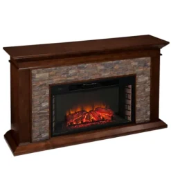 Whisky Maple And Stone Electric Fireplace-Kirkland's Home Flash Sale