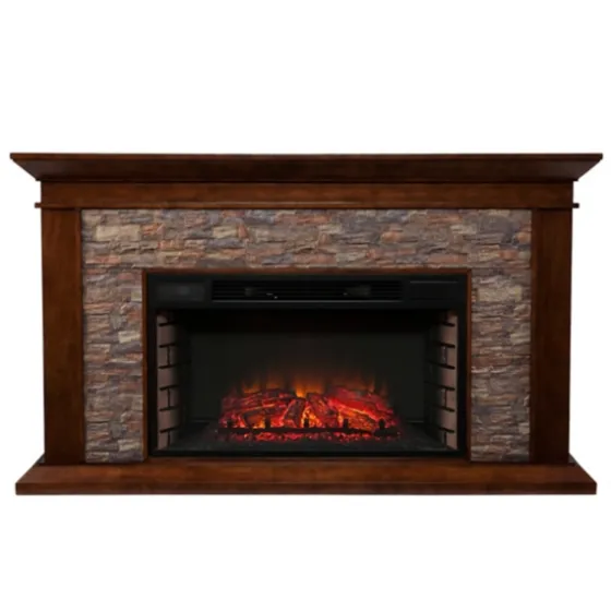 Whisky Maple And Stone Electric Fireplace-Kirkland's Home Flash Sale