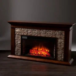 Whisky Maple And Stone Electric Fireplace-Kirkland's Home Flash Sale