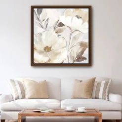 Whisper White Florals Framed Canvas Art Print-Kirkland's Home Outlet