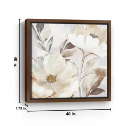 Whisper White Florals Framed Canvas Art Print-Kirkland's Home Outlet
