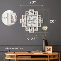 White 12 Photo Frame Collage Family Time Clock-Kirkland's Home Outlet