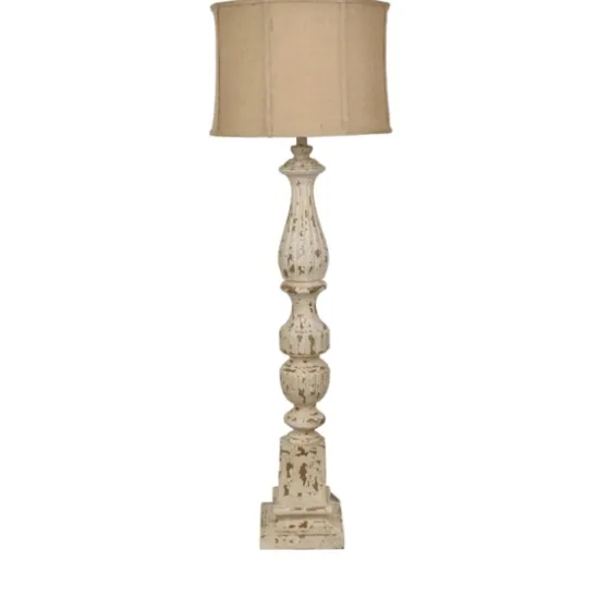 White Aged Burlap Shade Buffet Lamp-Kirkland's Home Sale