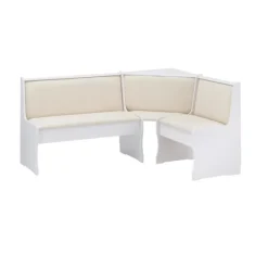 White And Beige Upholstered 3-Pc Dining Nook Set-Kirkland's Home Discount