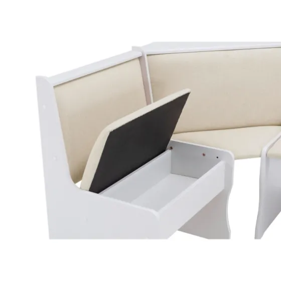 White And Beige Upholstered 3-Pc Dining Nook Set-Kirkland's Home Discount