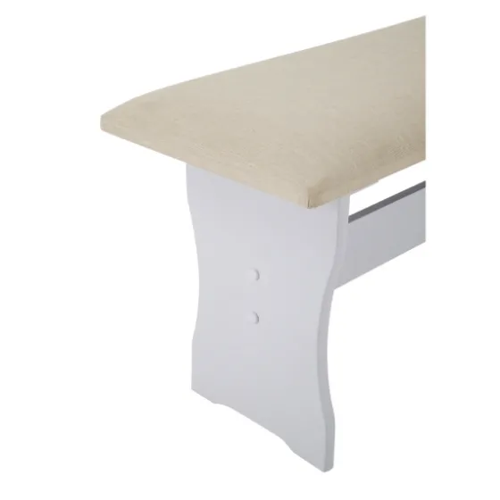 White And Beige Upholstered 3-Pc Dining Nook Set-Kirkland's Home Discount