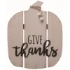 White And Black Give Thanks Slatted Wood Pumpkin-Kirkland's Home Flash Sale