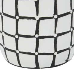 White And Black Line Ceramic Vases, Set Of 2-Kirkland's Home Outlet