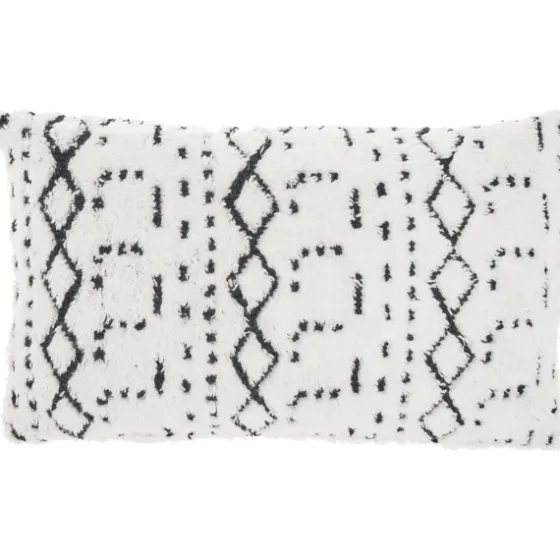 White And Black Tufted Geo Lumbar Pillow-Kirkland's Home Cheap