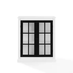 White And Black Windowpane Doors Cabinet-Kirkland's Home Store