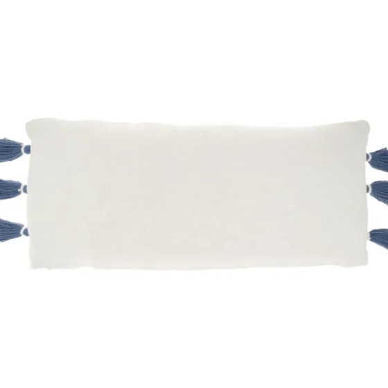 White And Blue Braided Stripe Lumbar Pillow-Kirkland's Home Shop