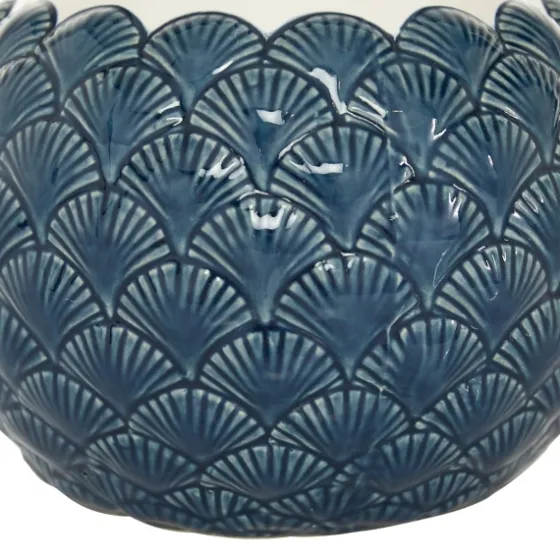 White And Blue Coastal Ceramic Vase, 8 In.-Kirkland's Home Store