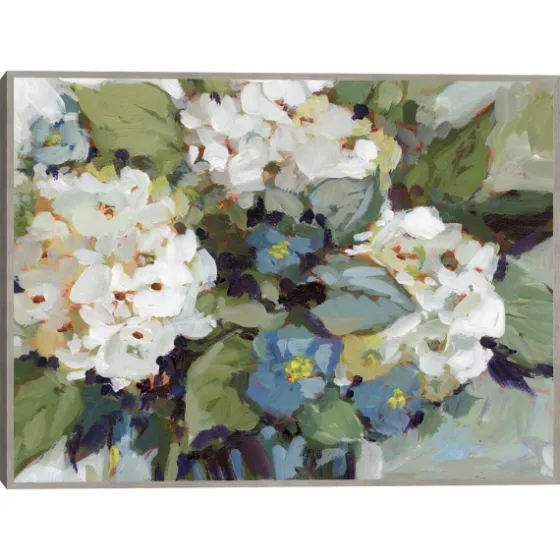 White And Blue Hydrangeas Framed Canvas Art Print-Kirkland's Home Cheap
