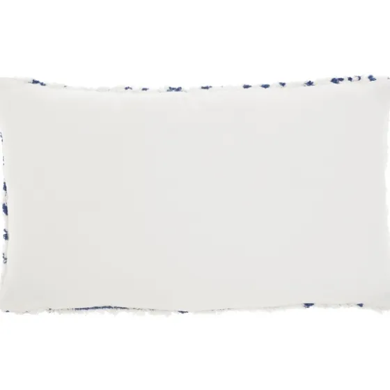 White And Blue Tufted Geo Lumbar Pillow-Kirkland's Home Cheap