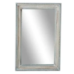 White And Blue Wood Frame Mirror, 32X48 In.-Kirkland's Home Cheap