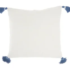 White And Blue Woven Dots Diamond Pillow-Kirkland's Home Sale