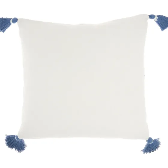 White And Blue Woven Dots Diamond Pillow-Kirkland's Home Sale