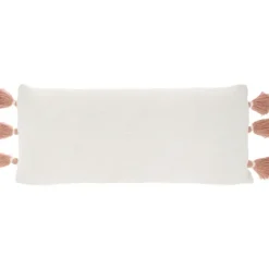 White And Blush Braided Stripe Lumbar Pillow-Kirkland's Home Best