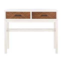 White And Brown Herringbone Console Table-Kirkland's Home Store