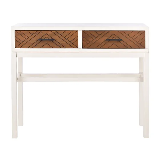 White And Brown Herringbone Console Table-Kirkland's Home Store