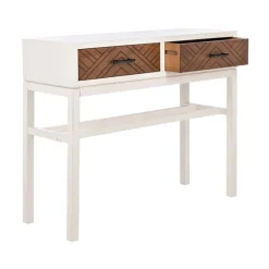 White And Brown Herringbone Console Table-Kirkland's Home Store